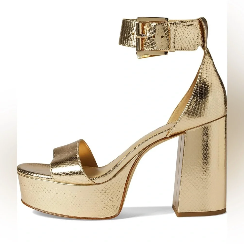 🖤🖤 Used Michael Kors Tara Platform Metallic Leather Sandal US Size 8.5
